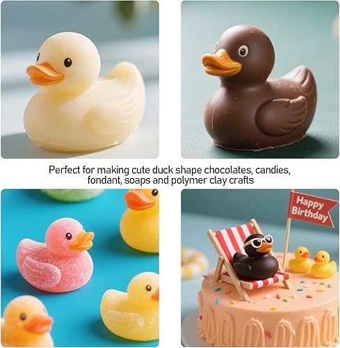 Miniatura 4 de Paquete de 2 moldes de silicona de 8 cavidades de mini pato, moldes 3D de goma de pato para chocolate, para hornear, resina epoxi, jabón, arcilla