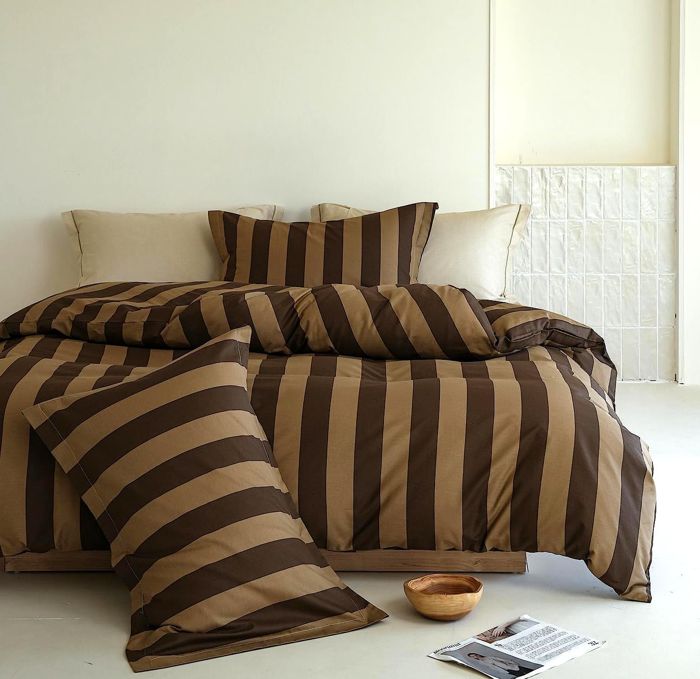 Green Floral Comforter Queen Size - 100% Organic Cotton Comforter Set 3pcs, Botanical Print Soft Bedding Set