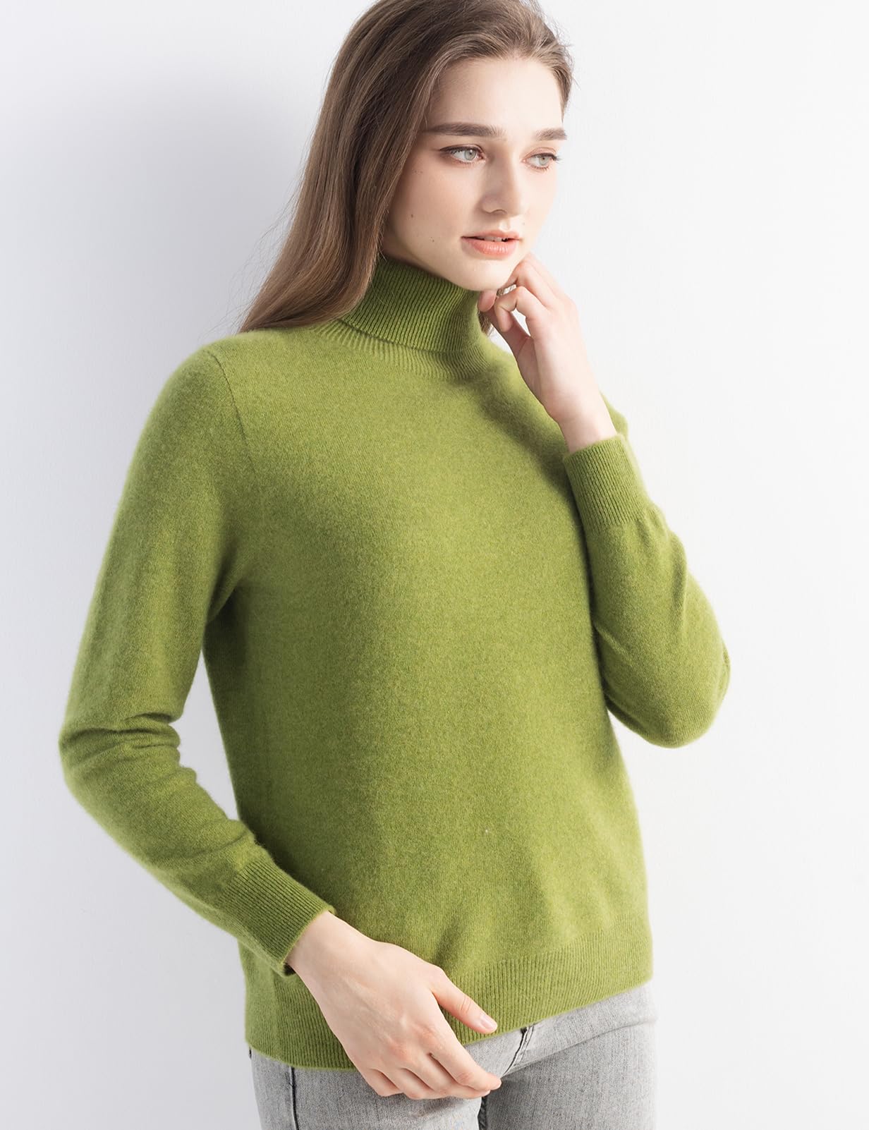Chanyarn Damen Pullover aus 100% reinem Kaschmir Rollkragen Lange Ärmel warm weich 2025 Herbst/Winter Strickpullover