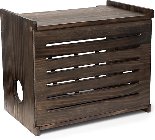 Wooden WiFi Router Storage Box - Deluxe Wall Mountable Decorative