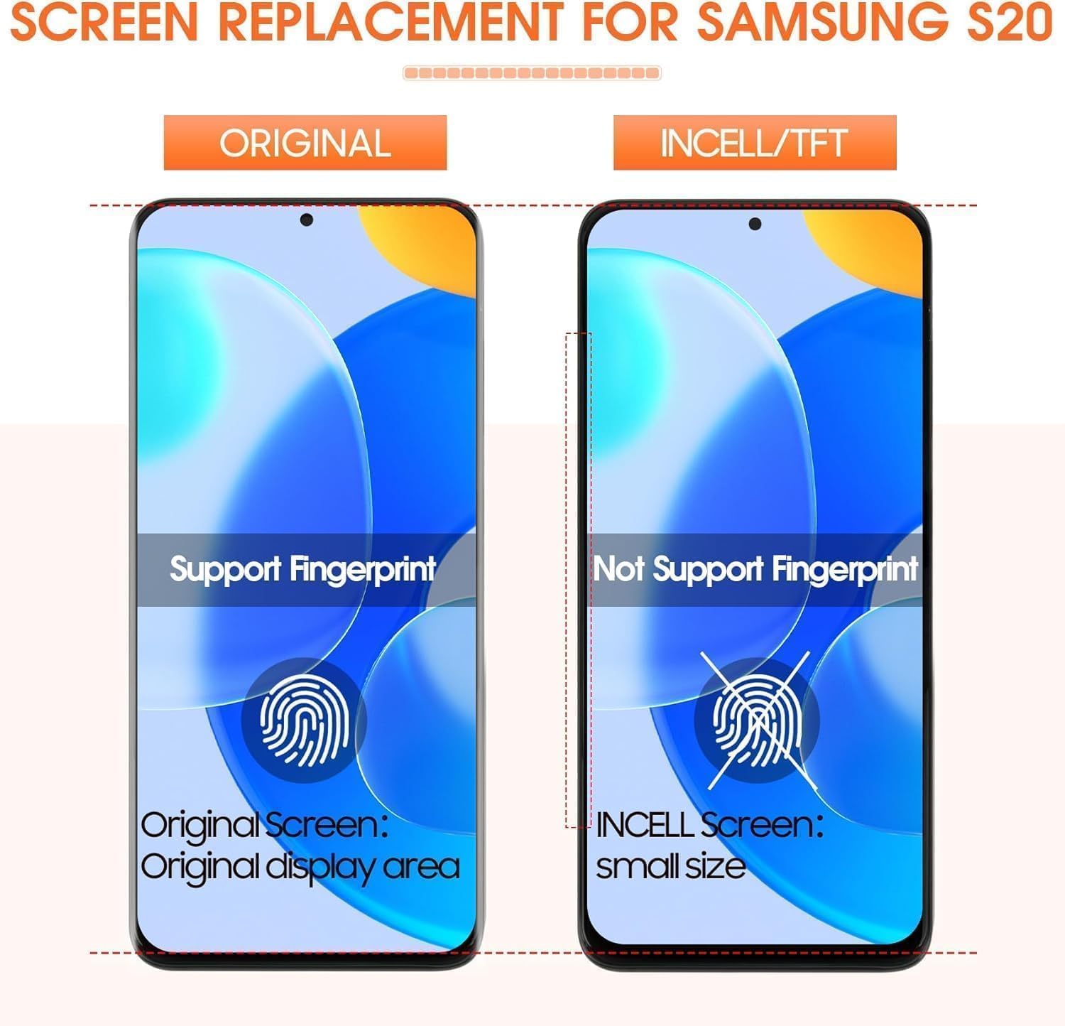 INCELL for Samsung Galaxy S20 5G Screen Replacement S20 5G LCD Display G981 SM-G981F SM-G981U LCD Digitizer Screen Touch Gray with Frame (Not for 4G)(No Fingerprint Function)