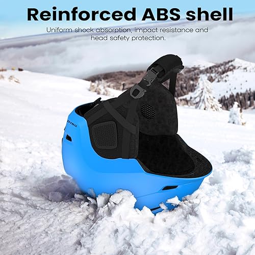 Miniatura 3 de Casco de snowboard, casco de esquí para adultos, con 9 rejillas de ventilación, carcasa de ABS y espuma EPS, cascos de nieve para hombres y mujeres
