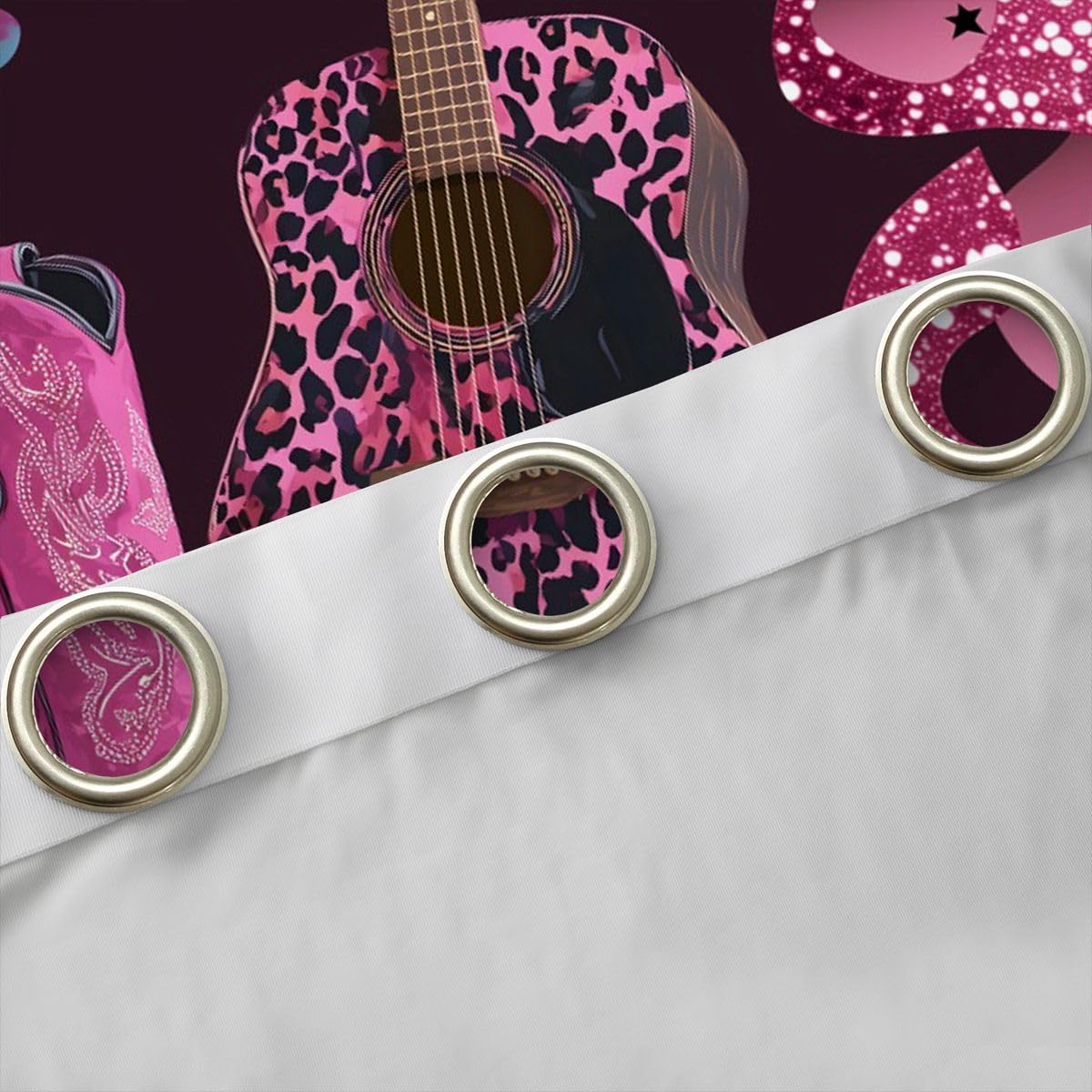 Homewish Tende oscuranti rosa con cowgirl occidentale, 132 x 160 cm