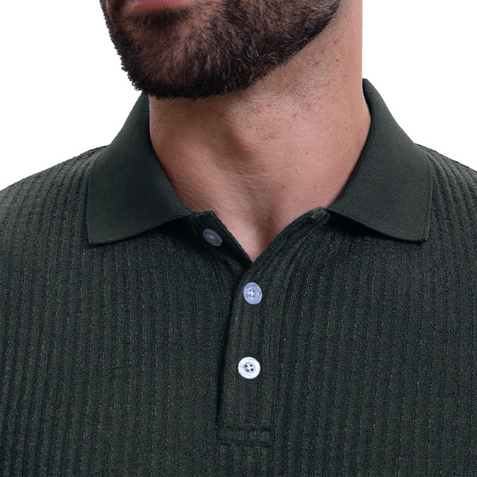 Poloshirt - Camiseta de manga corta con cuello de solapa para hombre, ajuste cómodo, capa base para uso diario