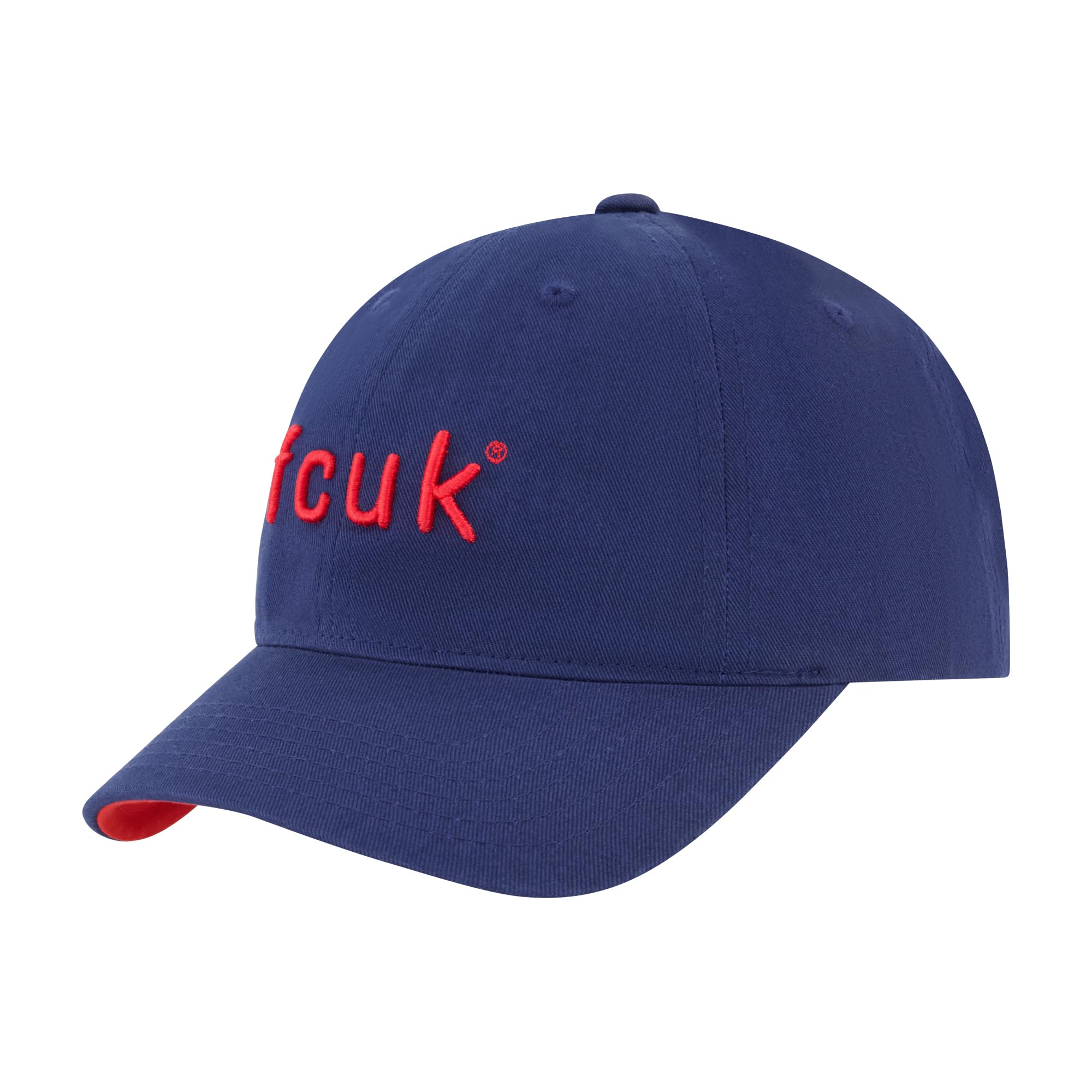 FCUK Baseball Cap, Adult Dad Hat with Curved Brim Navy