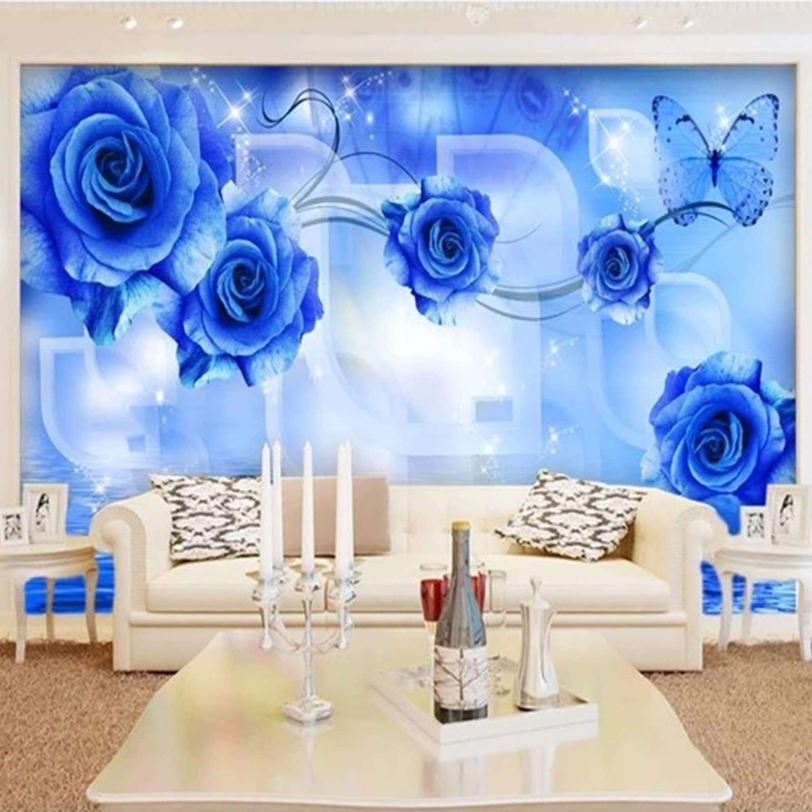 Papier peint personnalisé 3D wall mural wallpaper moderne bleu