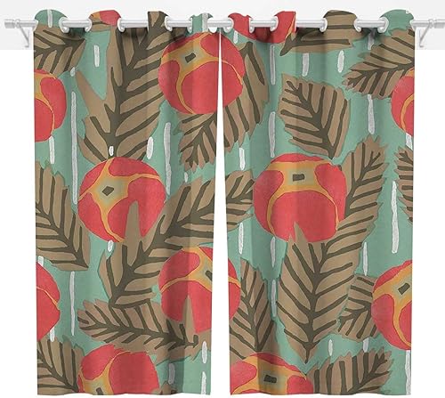 Miniatura 2 de Cortinas Art Nouveau de flores pastel para Sala Elegantes Modernas, 2 paneles de cortinas de granja para habitación de bebé, 72 pulgadas de ancho x