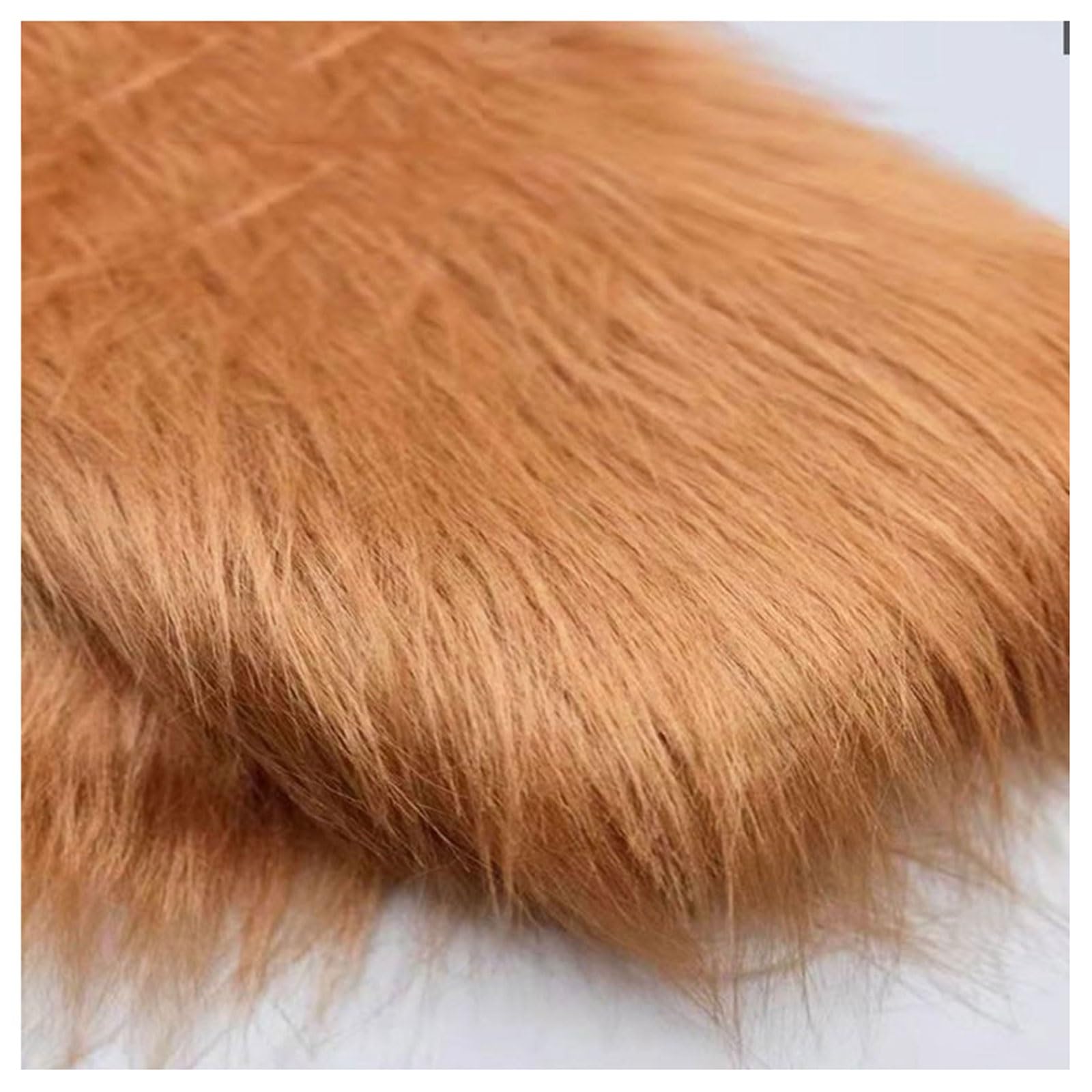 Shaggy Faux Fur Fabric 68 Colors Soft Plush12cm Long Pile Fake Fur Materials Craft Fabric, for Christmas Ornaments, Fursuit, Cosplay, Costume, Gnome Beards, Craft Supply, 50x180cm (Color : Brown 4)