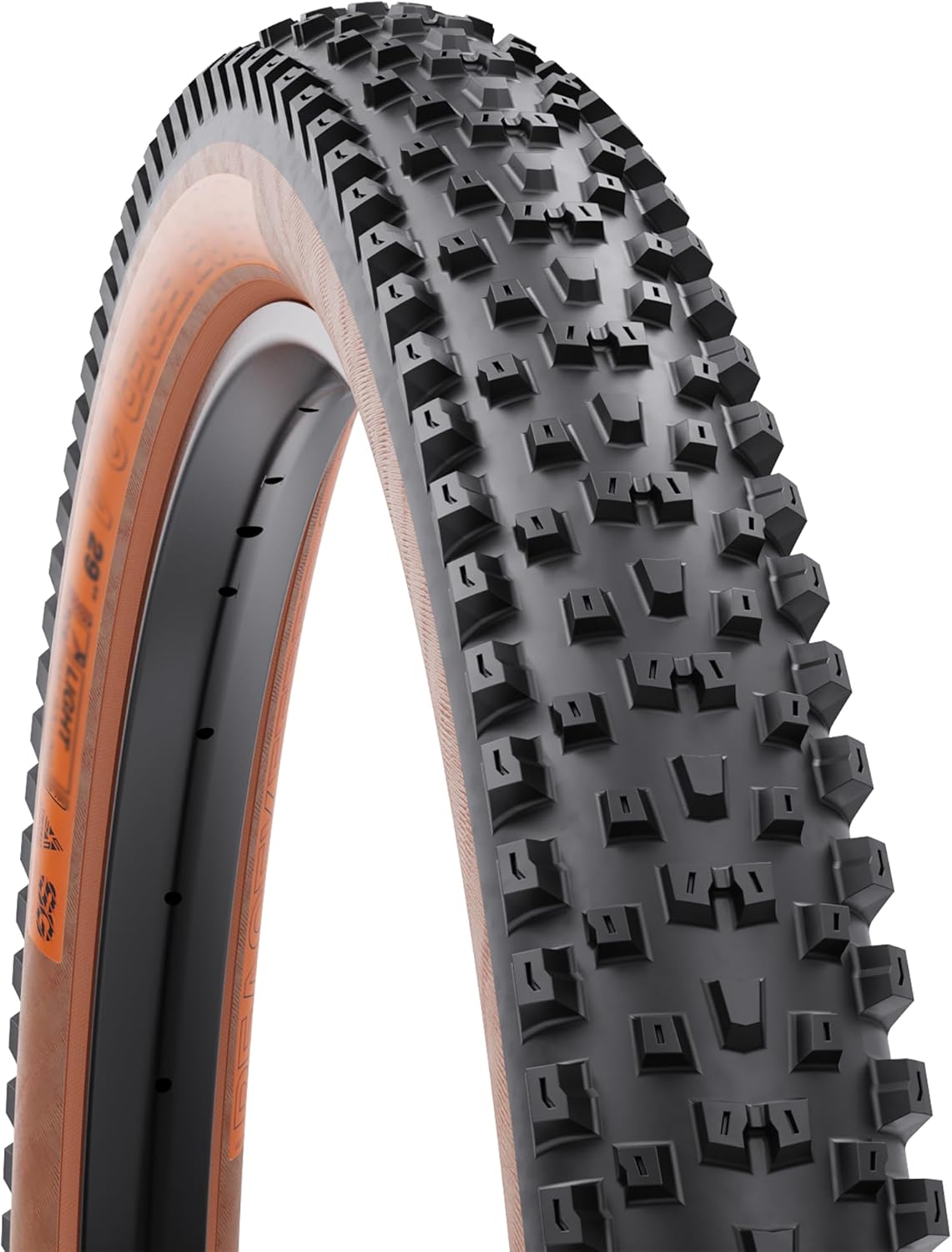 WTB Peacekeeper Mountain Bike Tire (29" x 2.4”) - Tubeless Folding - Trail & Enduro (SG/SG2 Puncture Protection, High Grip/Fast Rolling, Black/Tan)