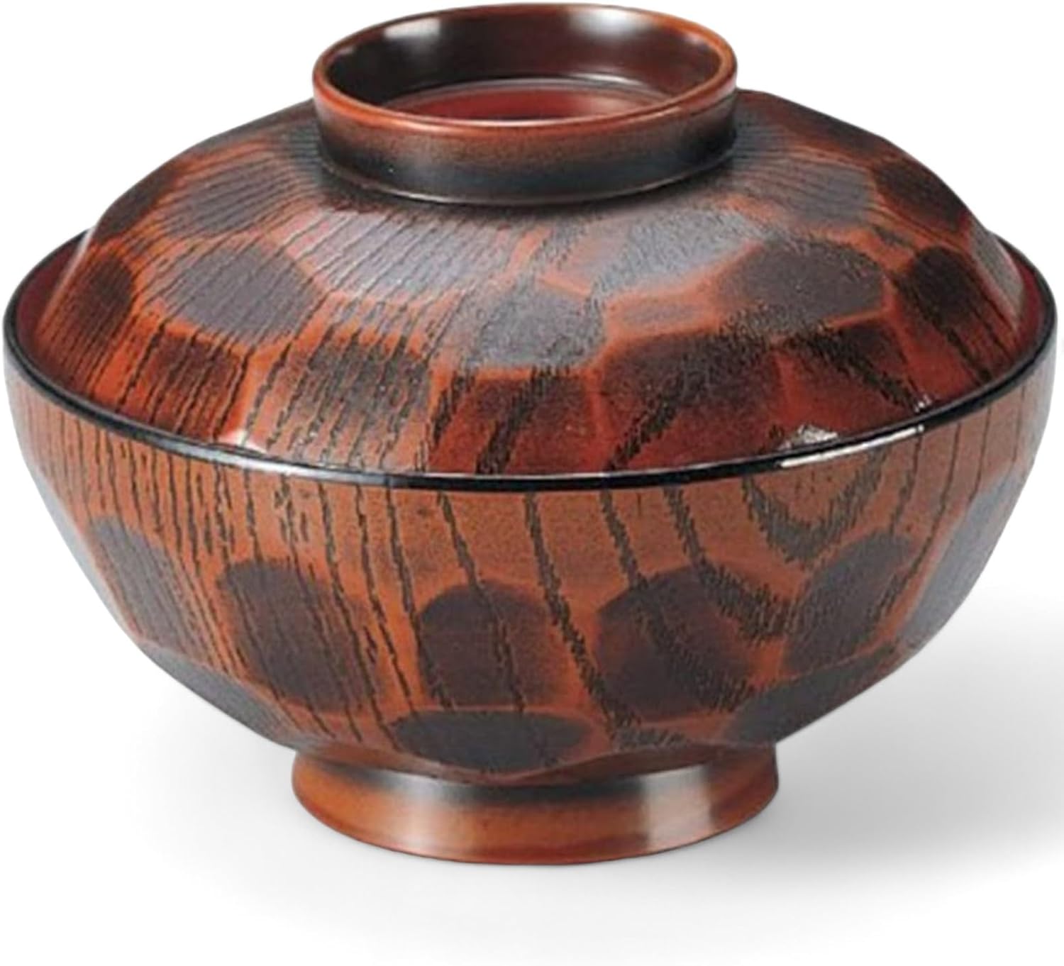 J-kitchens Miso Soup, Bowl, A4 Inch Turtle Shell Tochiuchi Vermilion, 4.8 x 3.5 inches (12.1 x 8.8 cm), Made in Japan