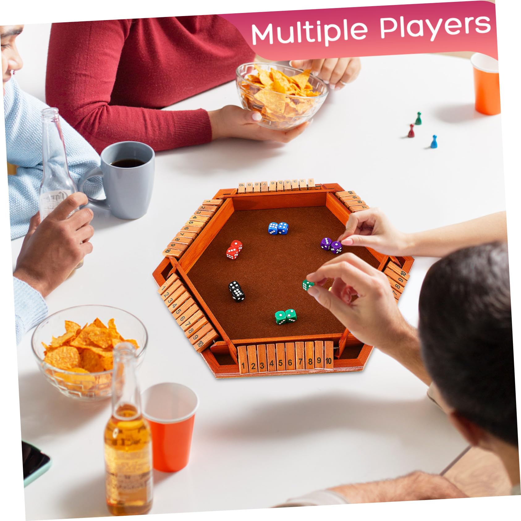 Gioco Chiudi la Scatola Gioco da Tavolo in Legno Dadi Tavola in Legno da Tavolo per Giocatori Adatto Feste in Casa e Riunioni di Famiglia