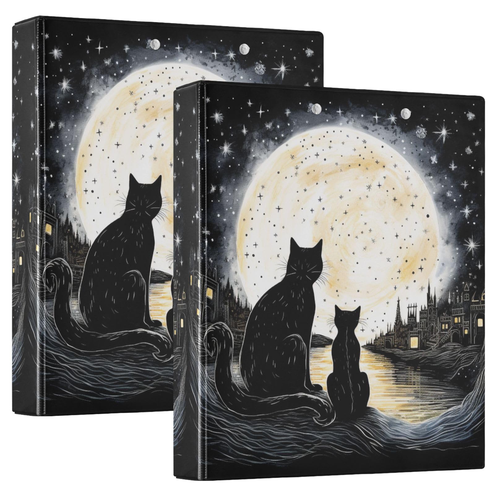 Fantasy Moon - Raccoglitore a 3 anelli, 3 anelli, 3,8 cm, contiene 200 fogli con 3 tasche interne in PVC trasparente, per scuola e ufficio