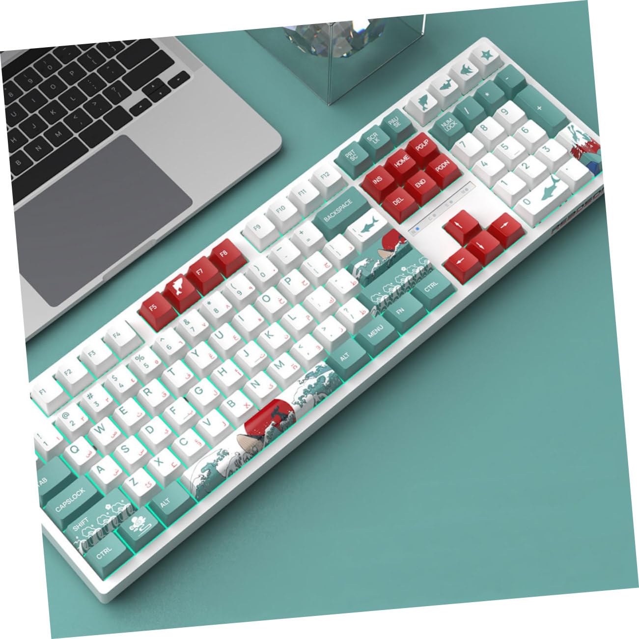 Set di Keycap per Tastiera Meccanica 129 Pezzi Pbt Tema Corallo