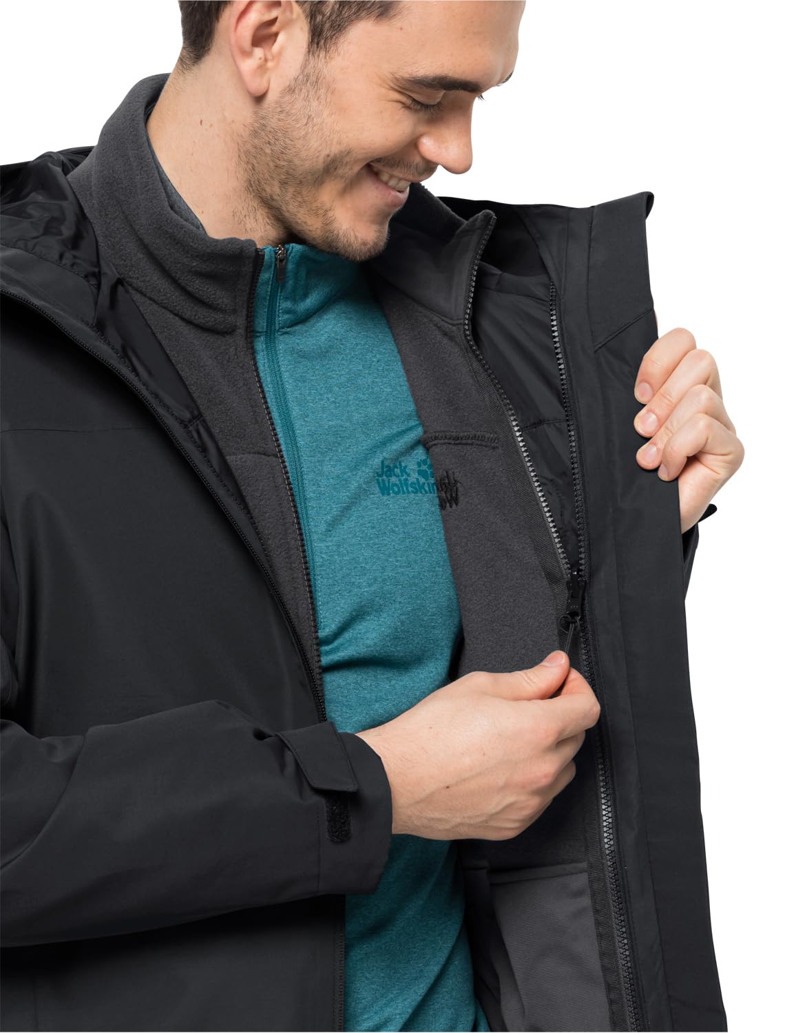 Jack Wolfskin Herren Taubenberg 3in1 Jkt M Jacket, Schwarz, M EU