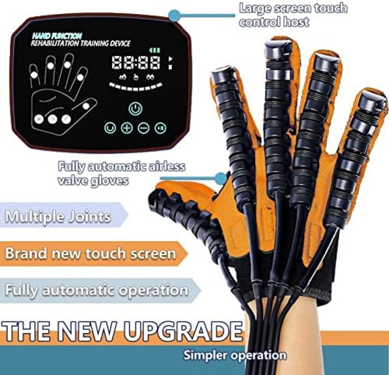 Rehabilitación De Dedos Carrera Ambas Manos Entrenamiento Rehabilitación Robot Guantes Carrera Hemiplejía Férula De Mano Ortesis De Dedo Para Aliviar El Dolor De Muñeca Y Pulgar,Naranja,S si