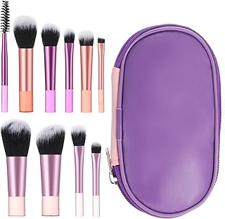 Juego de 10 brochas de maquillaje de viaje co...