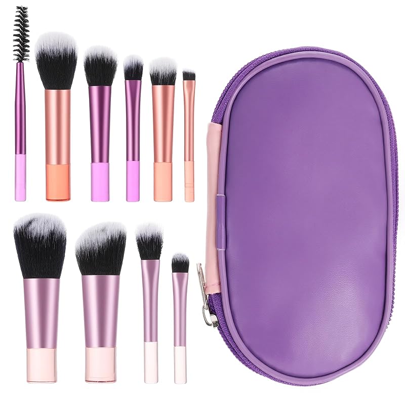 Kit de 10 Pincéis Mini para Maquiagem Grevosea com Necessaire