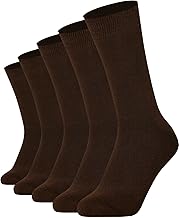 Mysocks Mens Womens Cotton Dress Socks - 5 Pairs Multipack Breathable Soft Seamless Toe Crew Socks - Lightweight Comfortable Plain Casual Top Socks