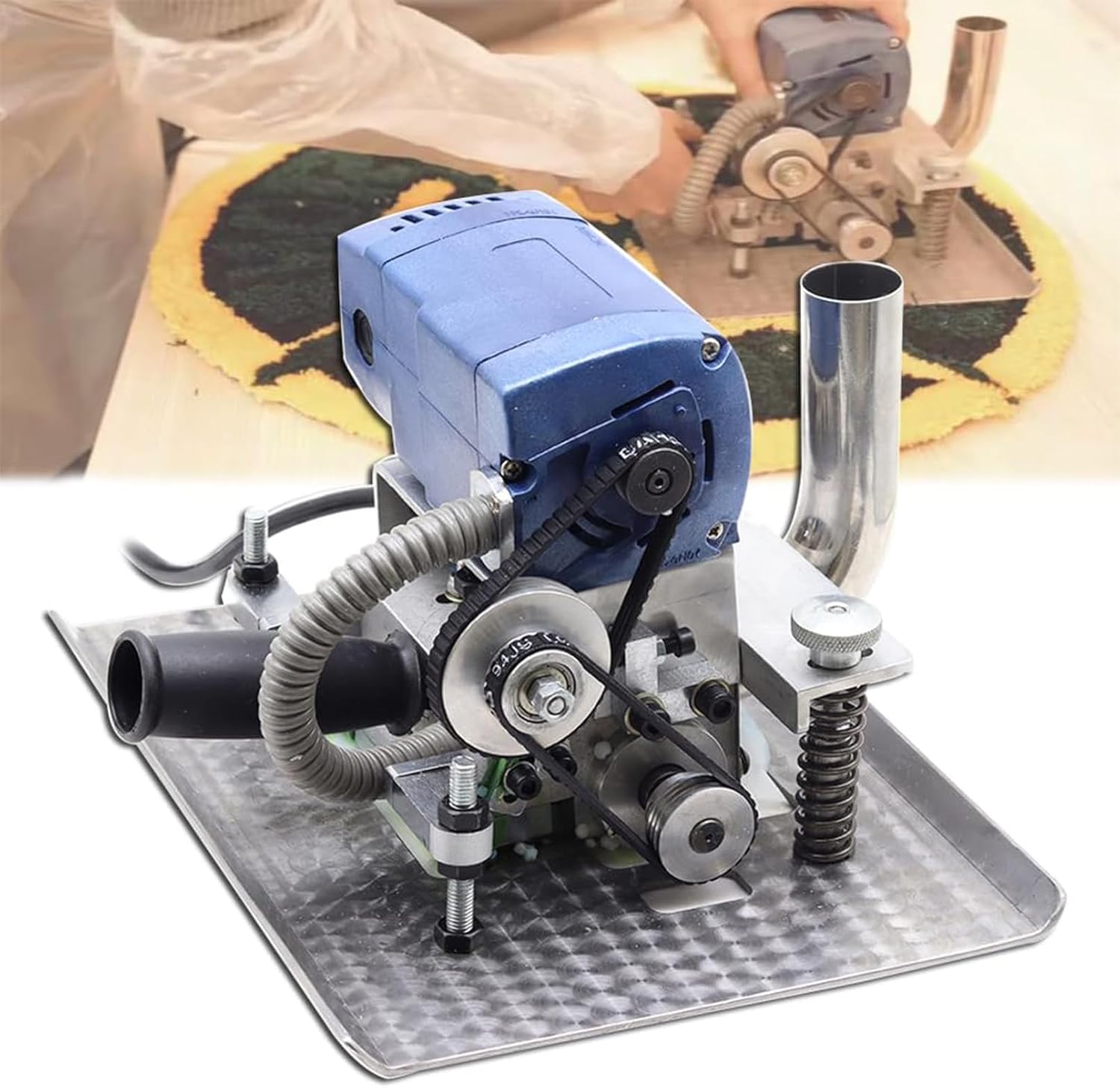 500W Portable Flat Shearing Machine for Carpet Rug,with 3in Rotating Blade, A Portable Flat Shearing Machine for Carpet Trimmer tufting, 23cmX28cm