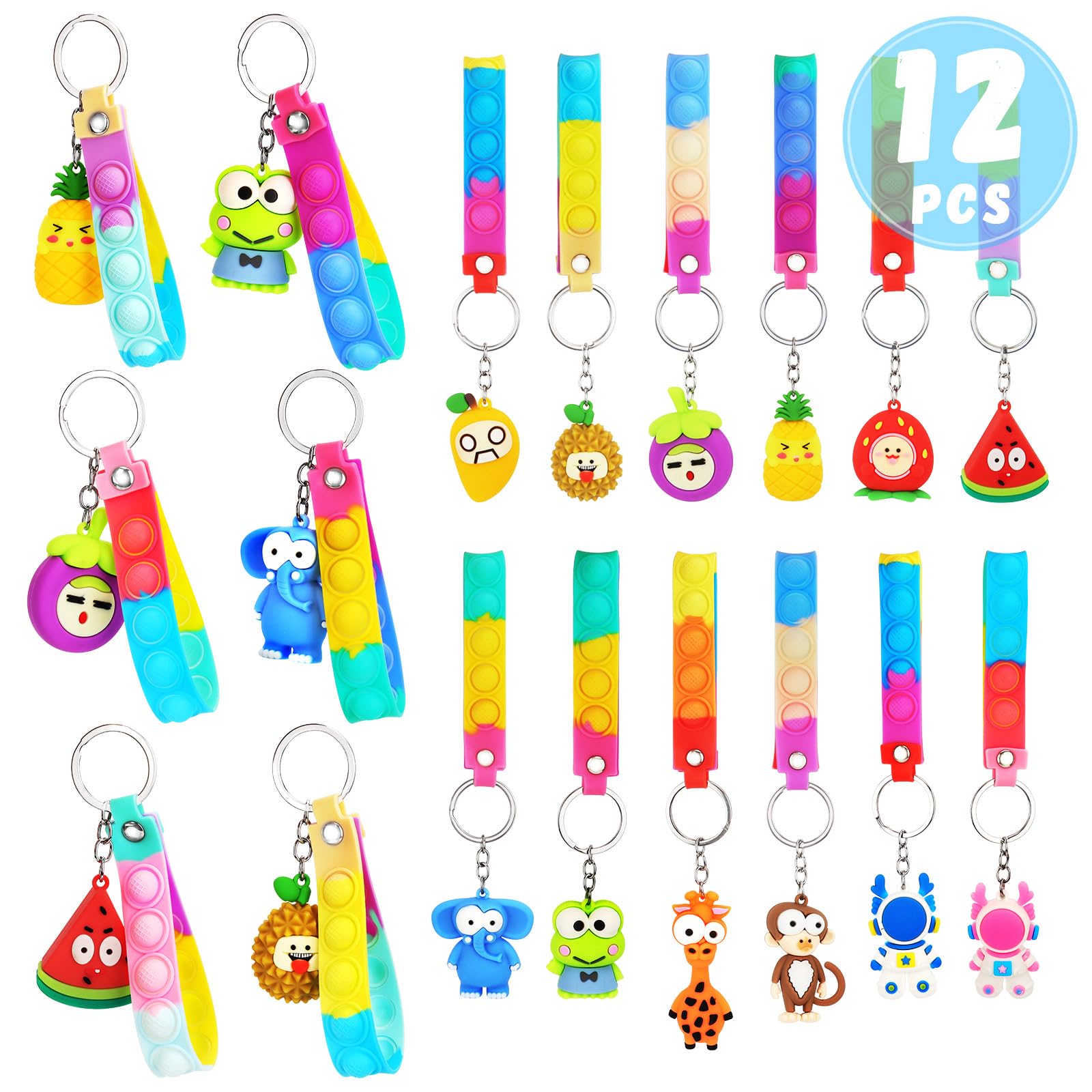 Portachiavi Regalo Festa Bambini 32 Portachiavi Alpaca In Silicone - Per Feste Bambini, Regali, Sacchetti, Diametro 4cm, Colorati E Divertenti