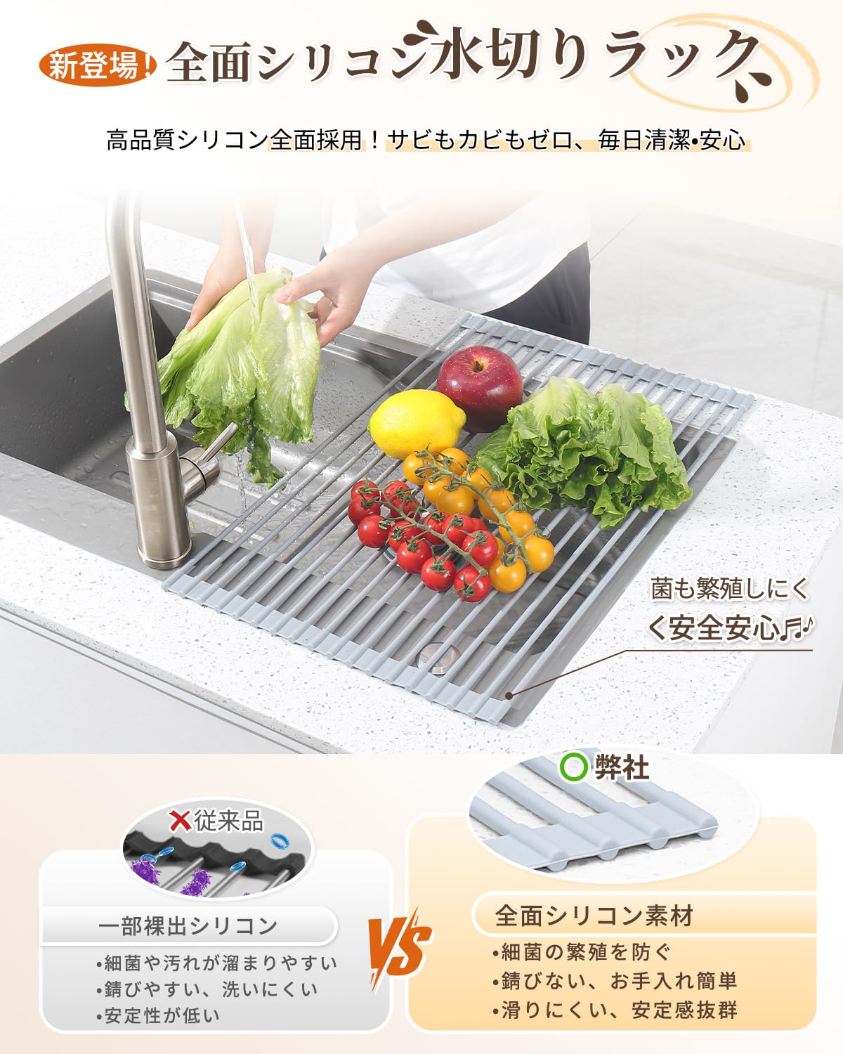 Amazon.co.jp: 【2026改良モデル】Komriland 水切りラック シンク上