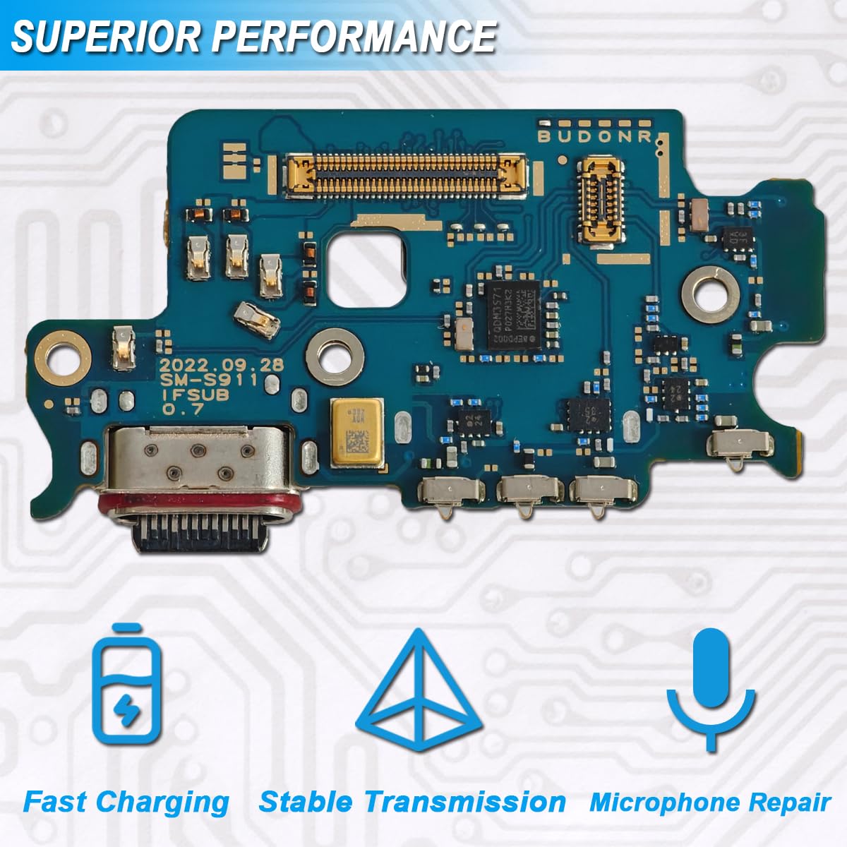 Galaxy S23 5G Port de Charge USB Type C Remplacement Connecteur Station d'accueil SM-S911B