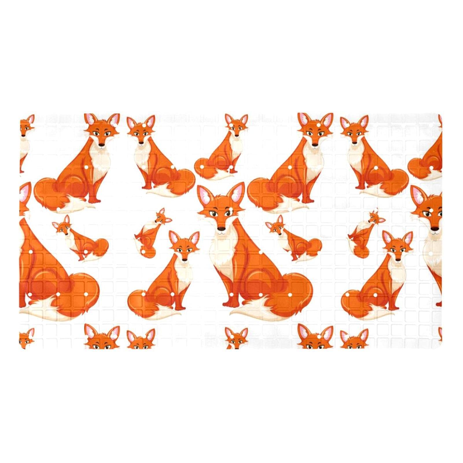 Tapis de bain antidérapant contre les glissades en PVC orange à ventouses