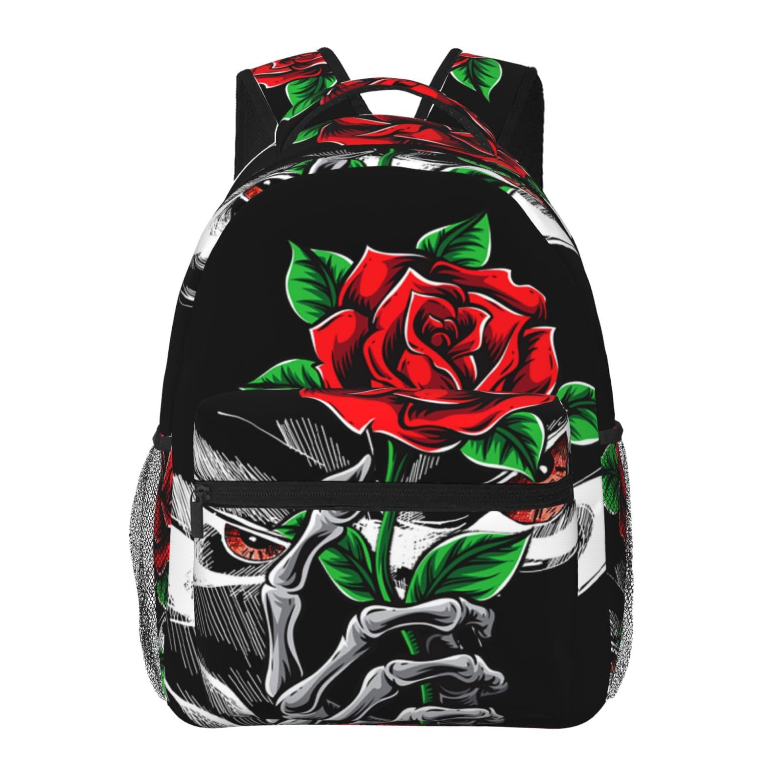 FHSUISN Skull Cool Backpack,Laptop Backpack with Multiple Pockets for Adult Hiking Travel Work