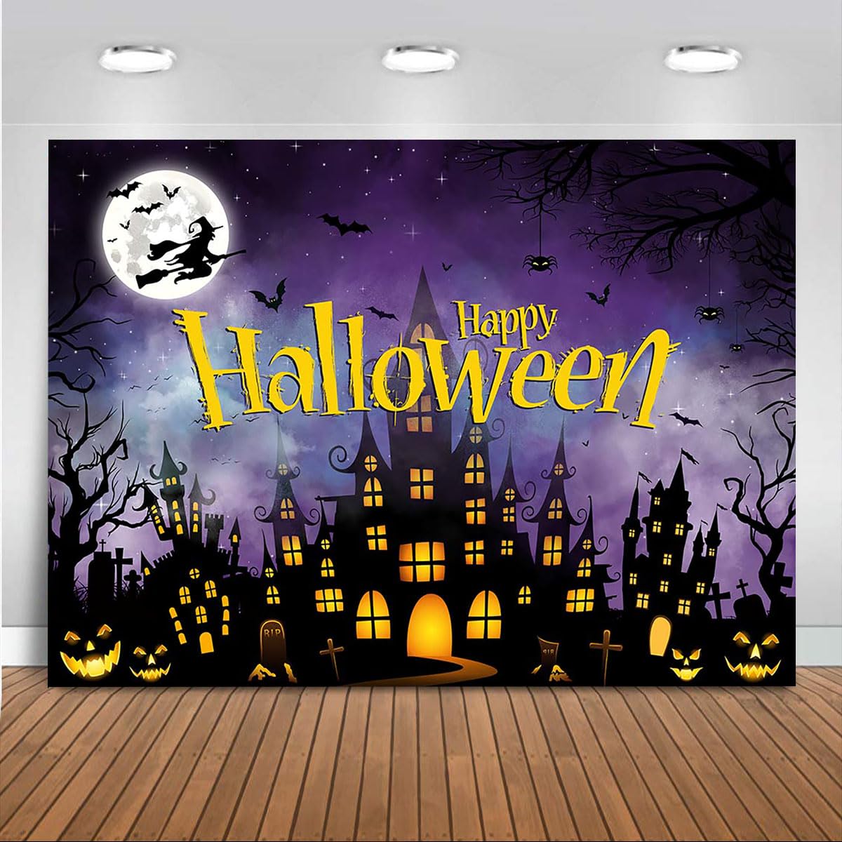 Mocsicka Halloween CandyShop Hintergrund – Lila, 208x152 Cm, Für Fotografie & Party-Deko