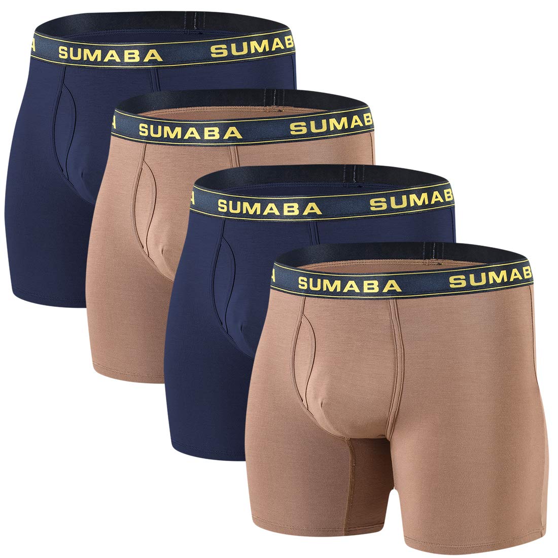 SUMABA Men's Underwear Moisture Wicking Bamboo Viscose Boxer Briefs M L XL 2XL 3XL