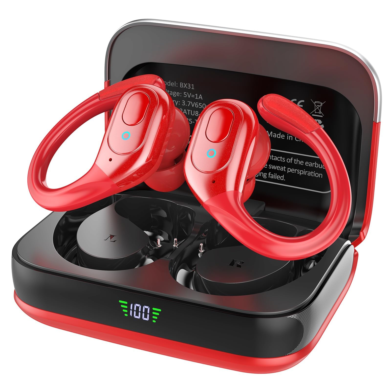 Sajawass Bluetooth 5.4 Earbuds: Noise Canceling, 75hr Playtime, Waterproof