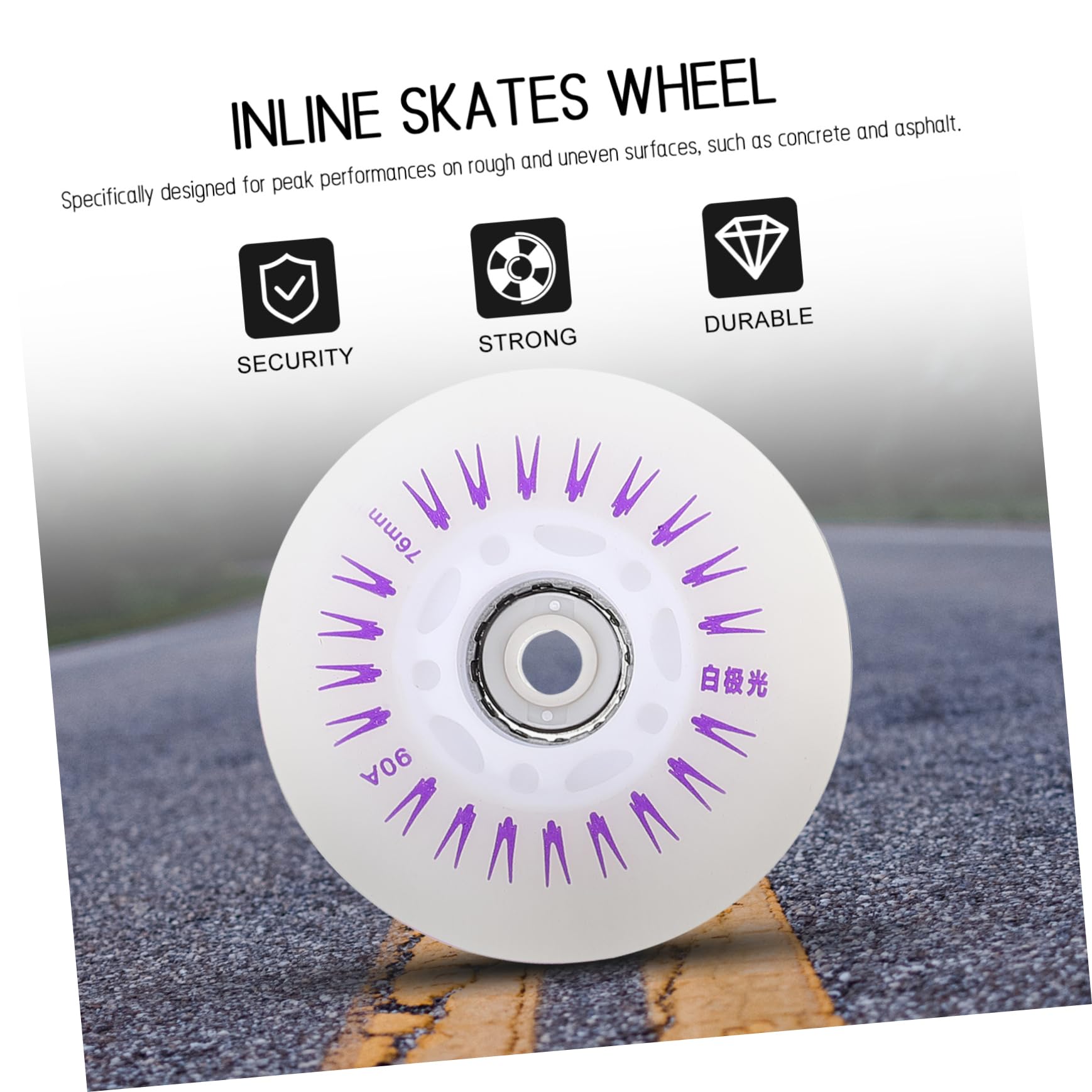 BCOATH 4pcs Light up Roller Skate Wheels Skates Wheel Replacement Glowing Wear-resistant Pu Material for Boys and Girls