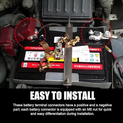 Miniatura 3 de Terminales de batería positivos y negativos, 243407F000, 243407F001 Terminales de batería con cubiertas de plástico, terminales de batería para