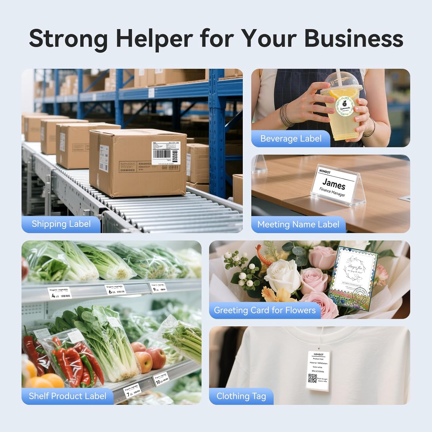 NIIMBOT 4 Inch Thermal Label Maker, B4 Bluetooth Label Printer for Shipping Packages, Small Business, Home, Office, Portable Sticker Maker with 1 Roll 2'' x1.18'' Label-230pcs/roll