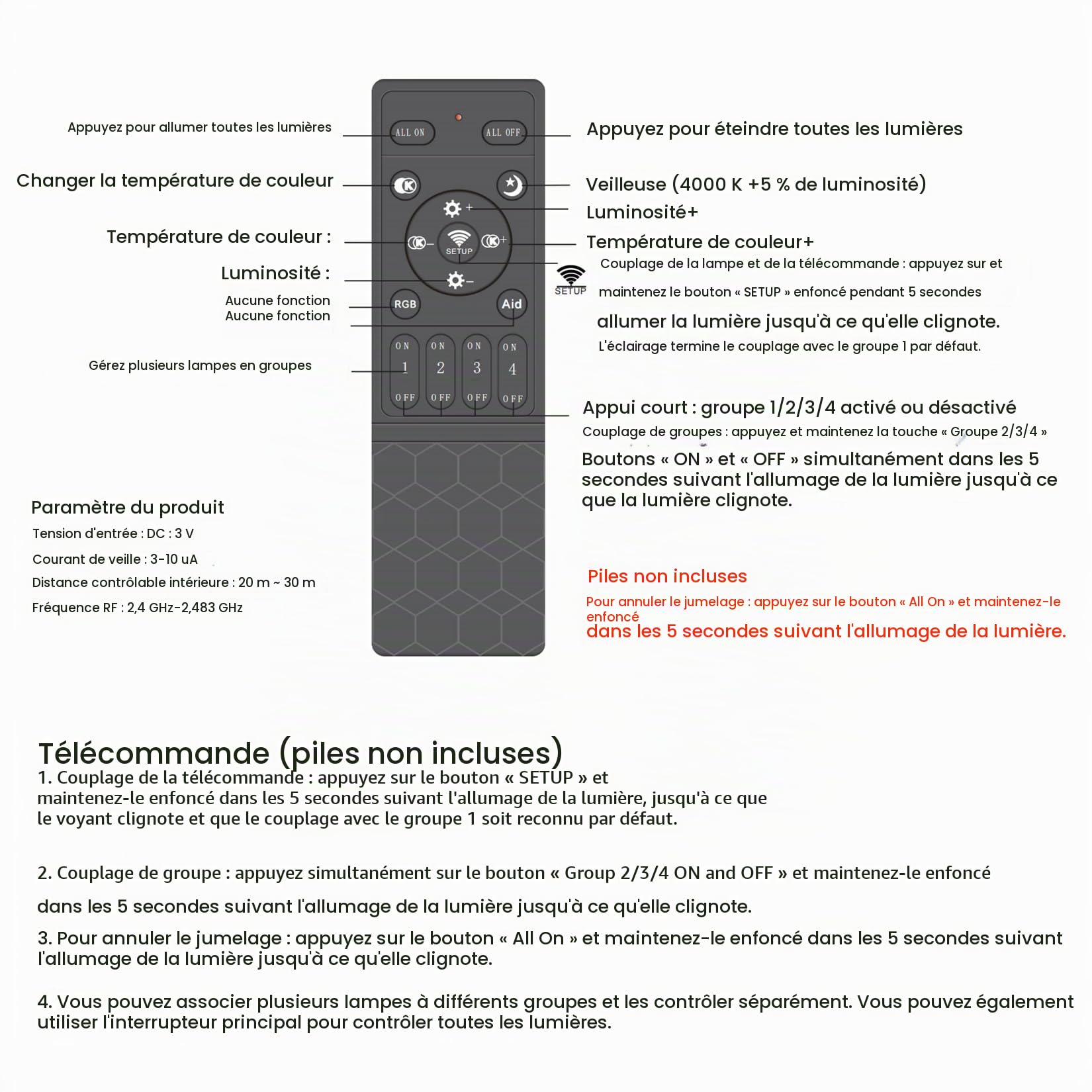 Klighten Plafonnier LED Dimmable avec Télécommande 35W Lampe de Plafond en Aluminium, Moderne Design Luminaire Plafonnier pour Salon Chambre Cuisine Couloir, 2400 LM, 3000K-6000K, Noir