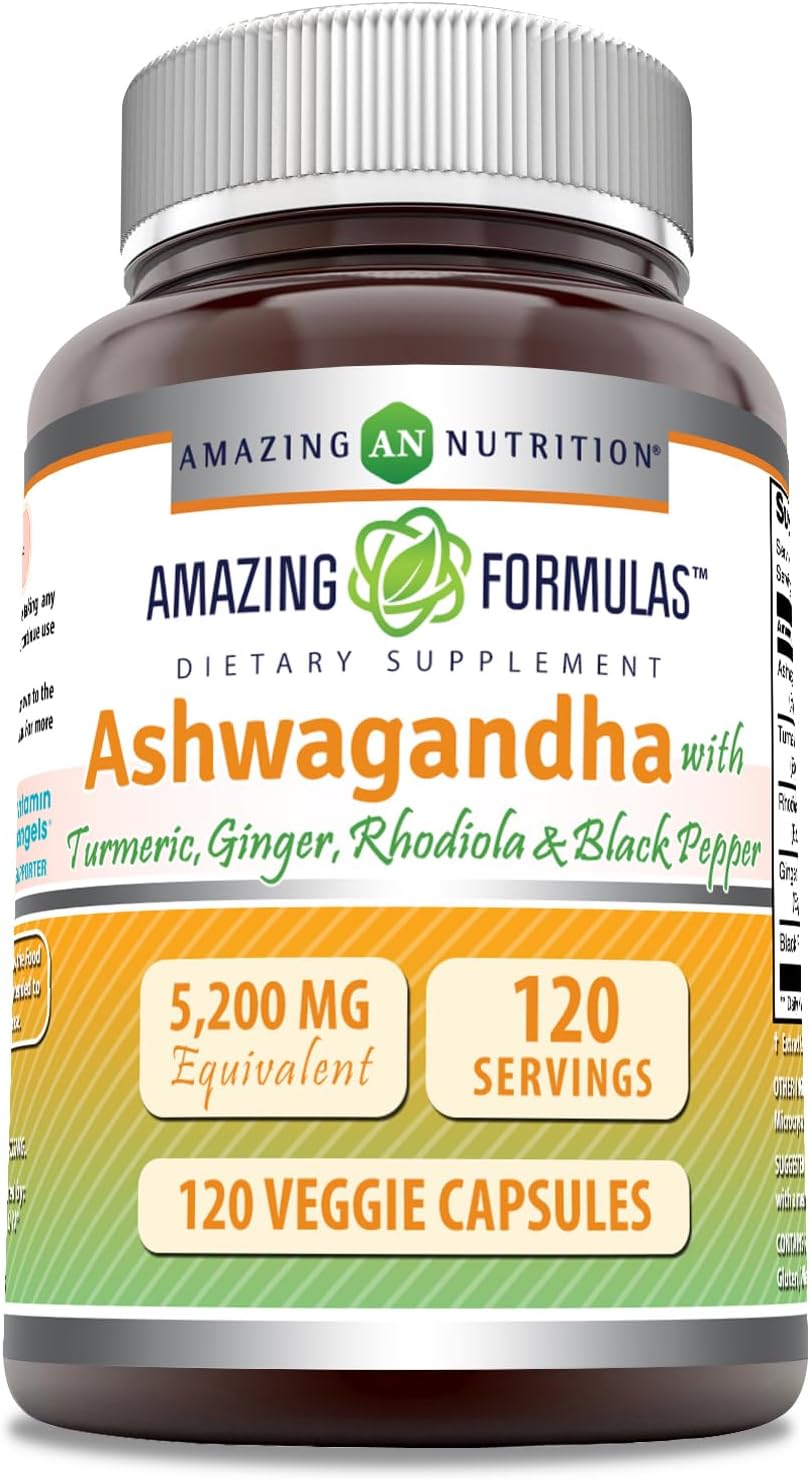 Magnesium Vitamin D Turmeric Rhodiola And Ashwagandha Amazon.com: Amazing Formulas Ashwagandha Supplement | Contains Turmeric
