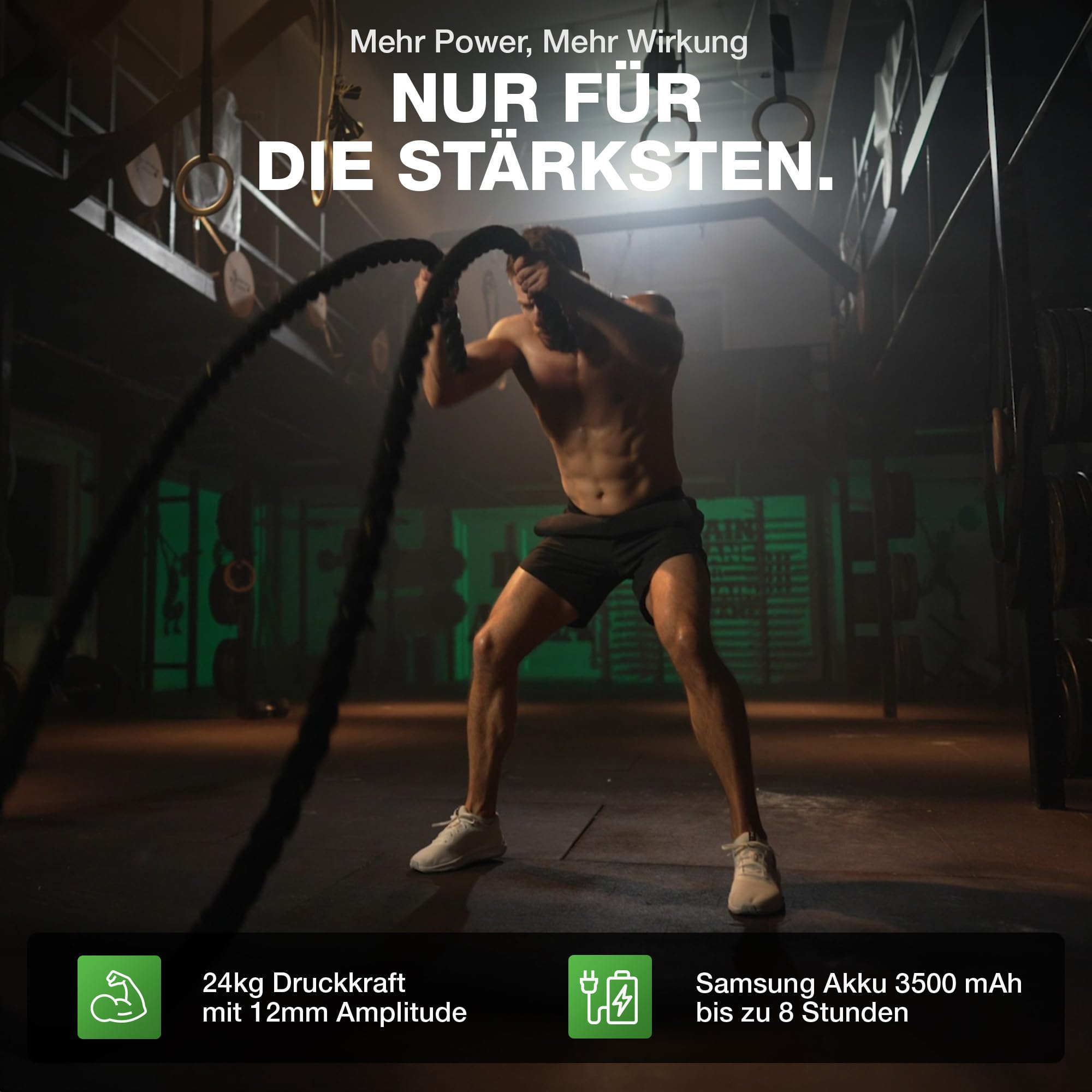 DONNERBERG® Proberg Massagepistole Kraftvolle für Muskelentspannung | Muskel-Perkussions-Massagegerät mit 12 mm Amplitude & 24 kg Druckkraft, langlebiger 3500 mAh Markenakku – Geschenk für Männer