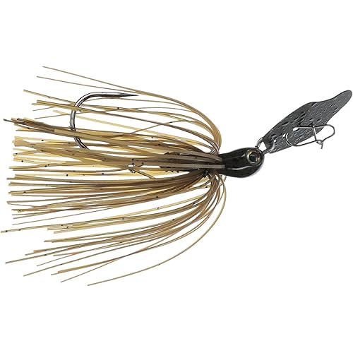 Strike King Tungsten Thunder Cricket Vibrating Swim Jig Fishing Lure, Compact Tungsten Head, Hand Tied Skirt, Trailer Keeper, 4/0 Owner Jungle Hook