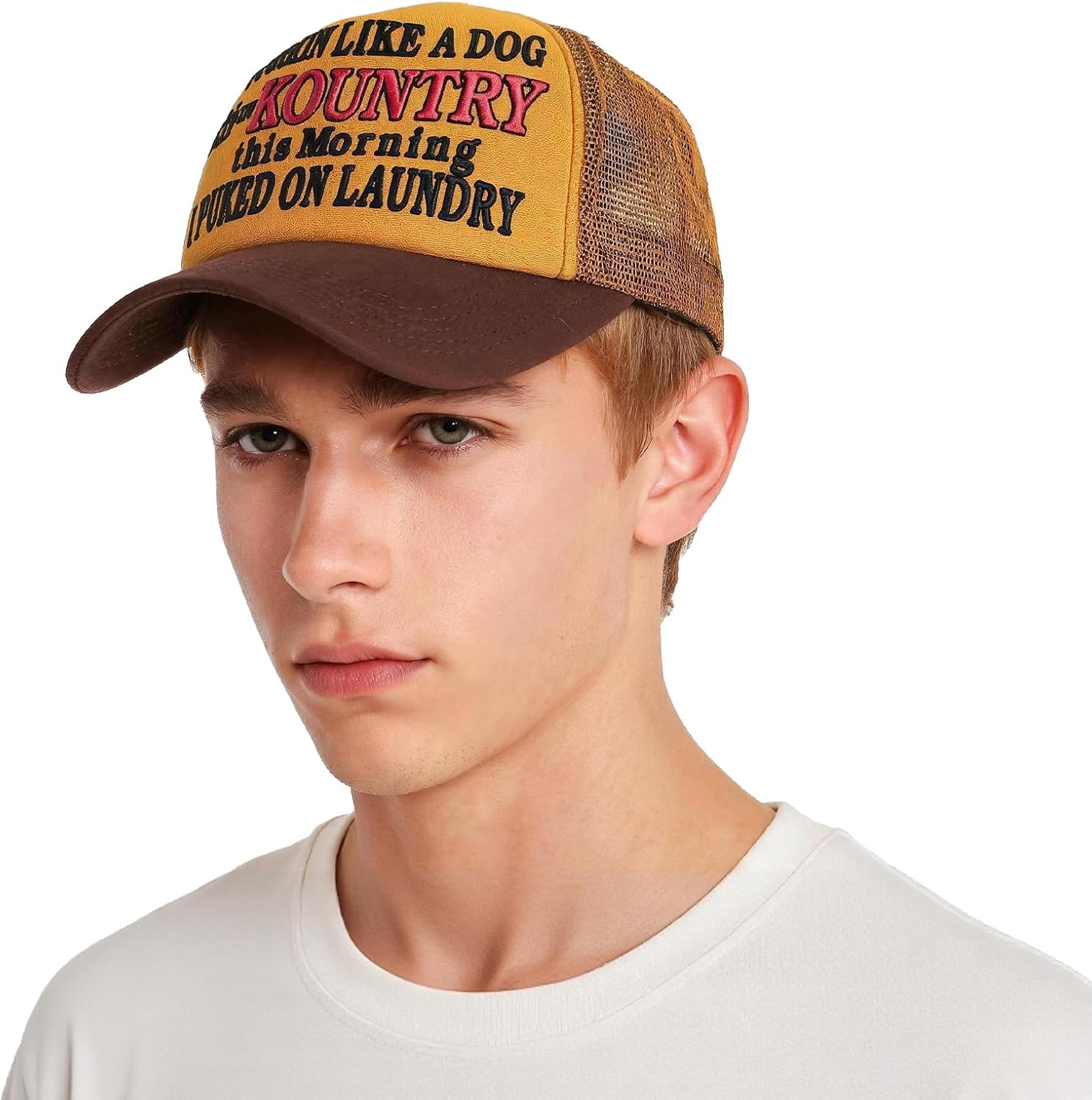 Men's Trucker Hat Retro Country Style Breathable Mesh Baseball Cap Adjustable Snapback Sun Hat for Casual Streetwear image 3