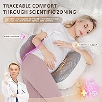 Vista 3 de Chilling Home Almohada de embarazo para dormir portátil, almohada de maternidad para dormir de lado, almohada de cuña de viaje, almohada corporal