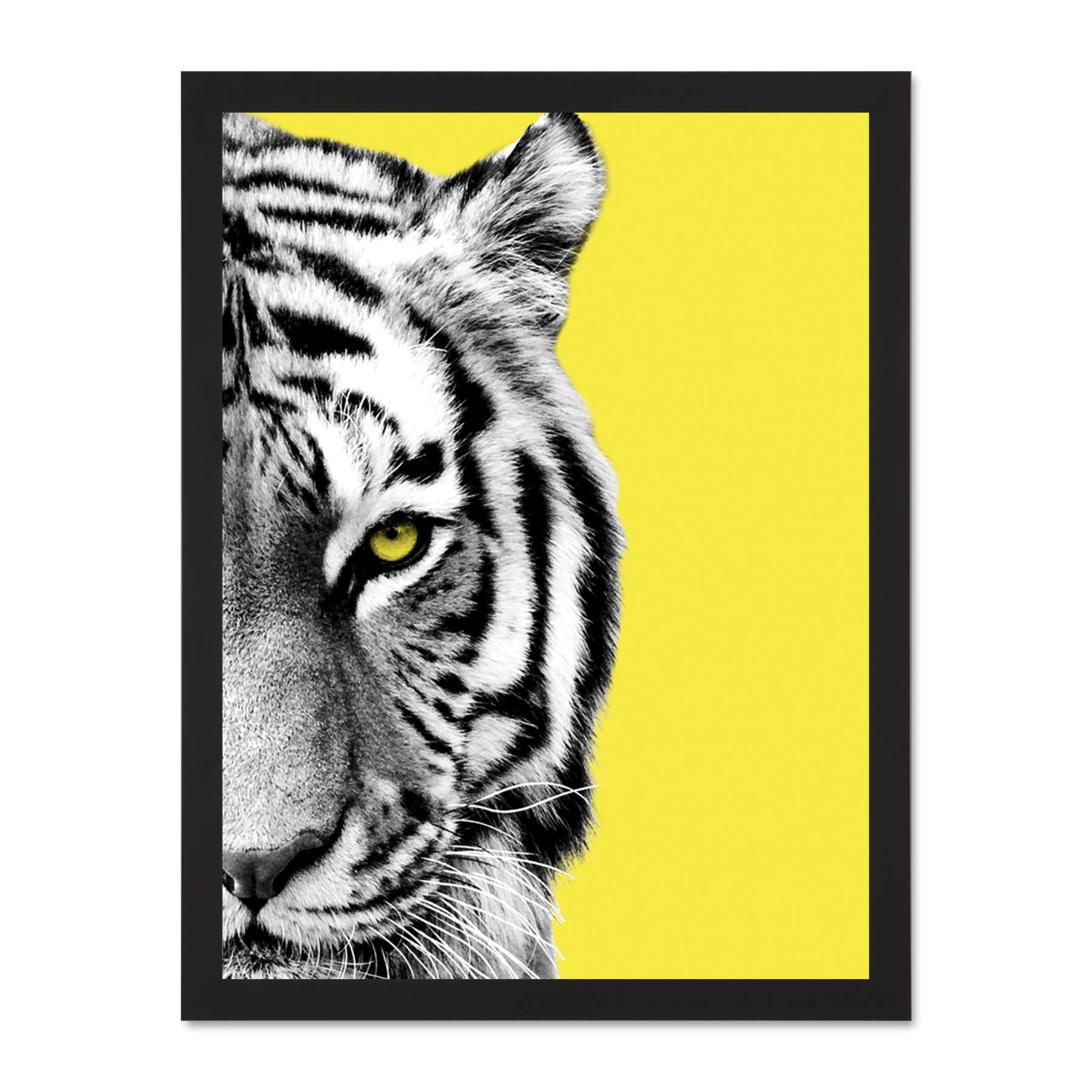 Wee Blue Coo Close up Beasties Tiger Large Framed Art Print Wall Poster 18x24 inch