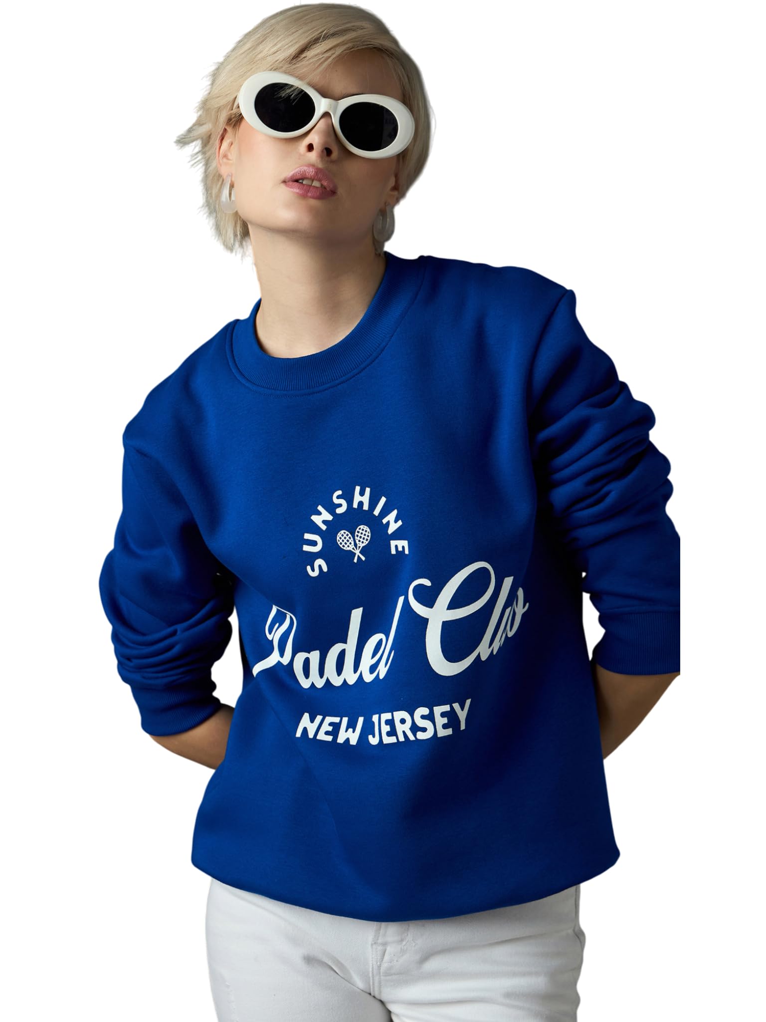 sassafras Women Padel Club Printed Regular Fit Fleece Sweatshirt-picture-11
