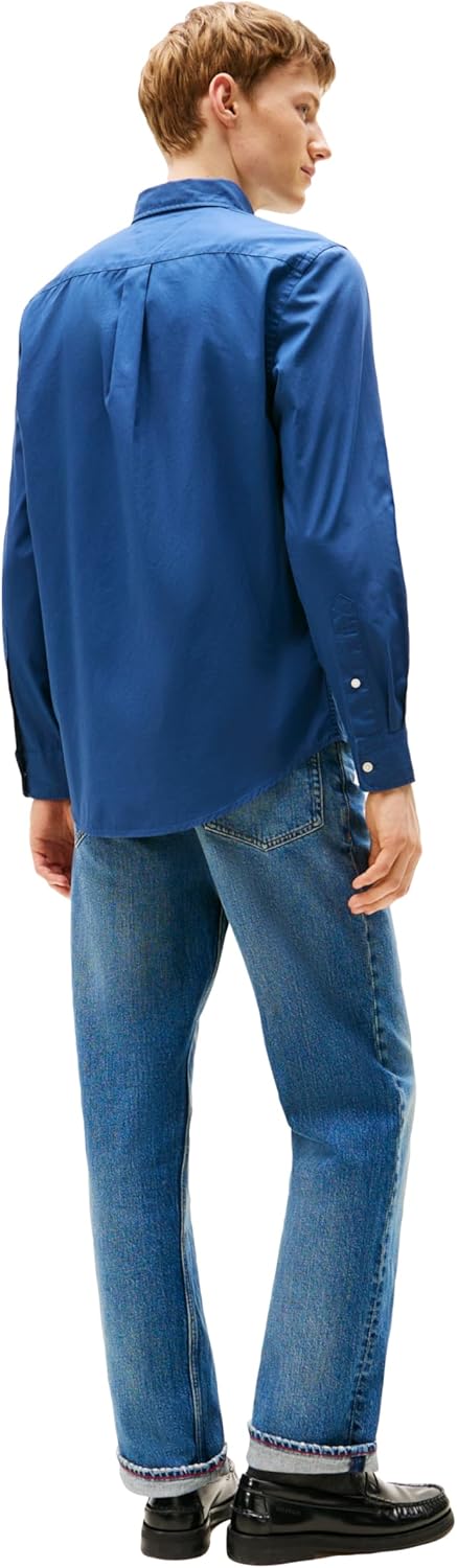 Tommy Hilfiger Mens Long Sleeve Poplin Shirts in Regular Fit, Men's Button Down Shirts, Also Available in Big and Tall - Image 4