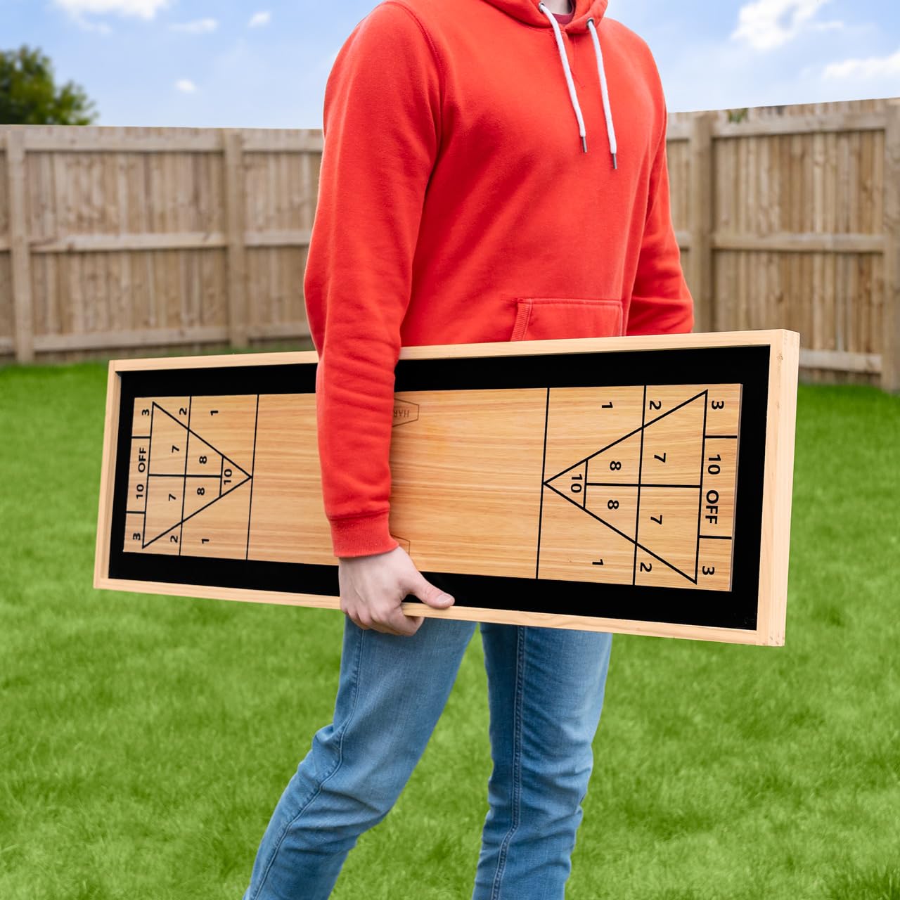 Harrier 2-in-1-Tisch-Curlingspiel und Shuffleboard-Brettspiele [115 cm x 33 cm] – Wendebrett für Unterhaltung im Innen- und Außenbereich