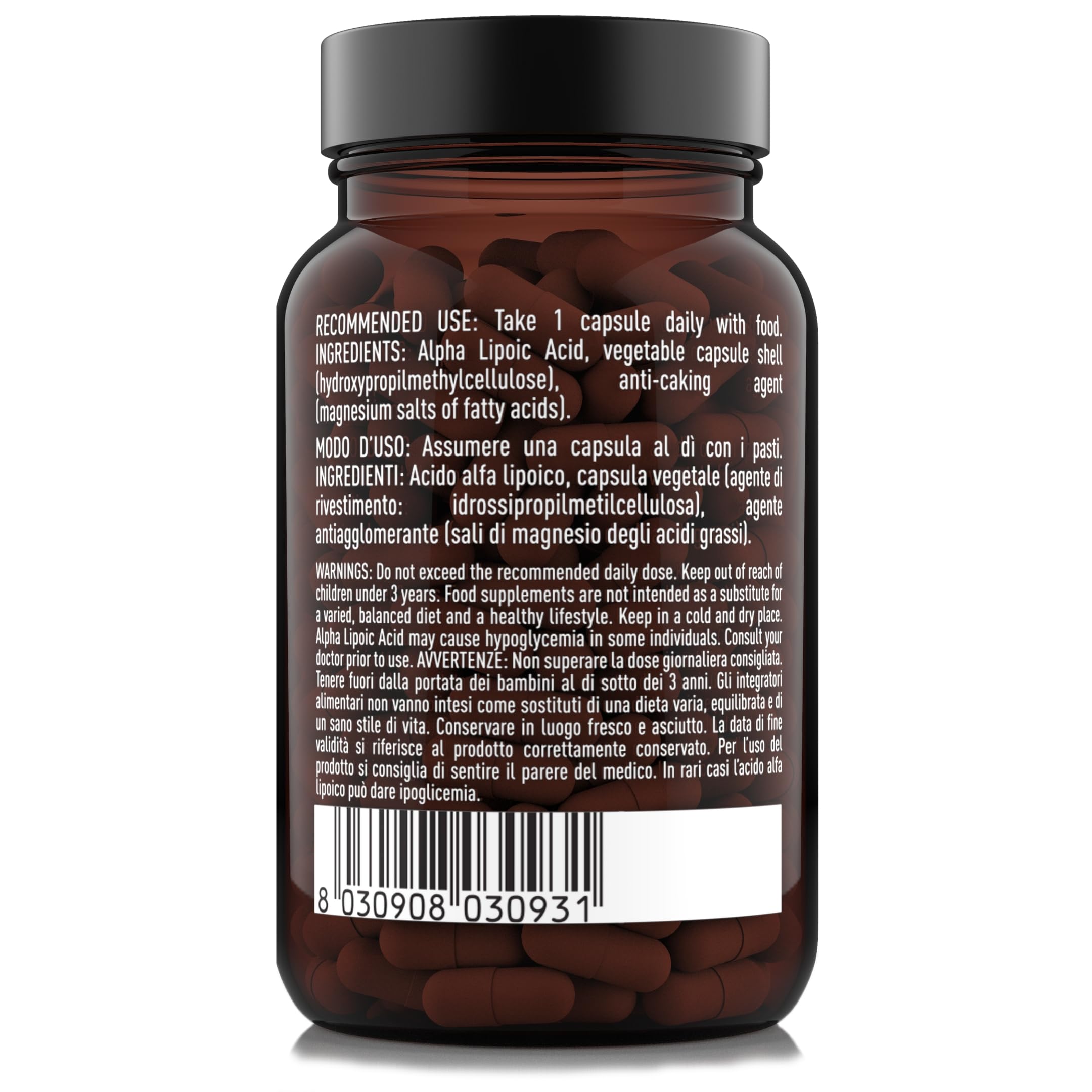 NÄTOO Acido Alfa Lipoico 600 mg, 60 Capsule ad Alto Dosaggio (2 mesi di integrazione), Acido Lipoico Potente Antiossidante contrasta i Radicali Liberi, Integratore di Acido Alfa-Lipoico Vegan