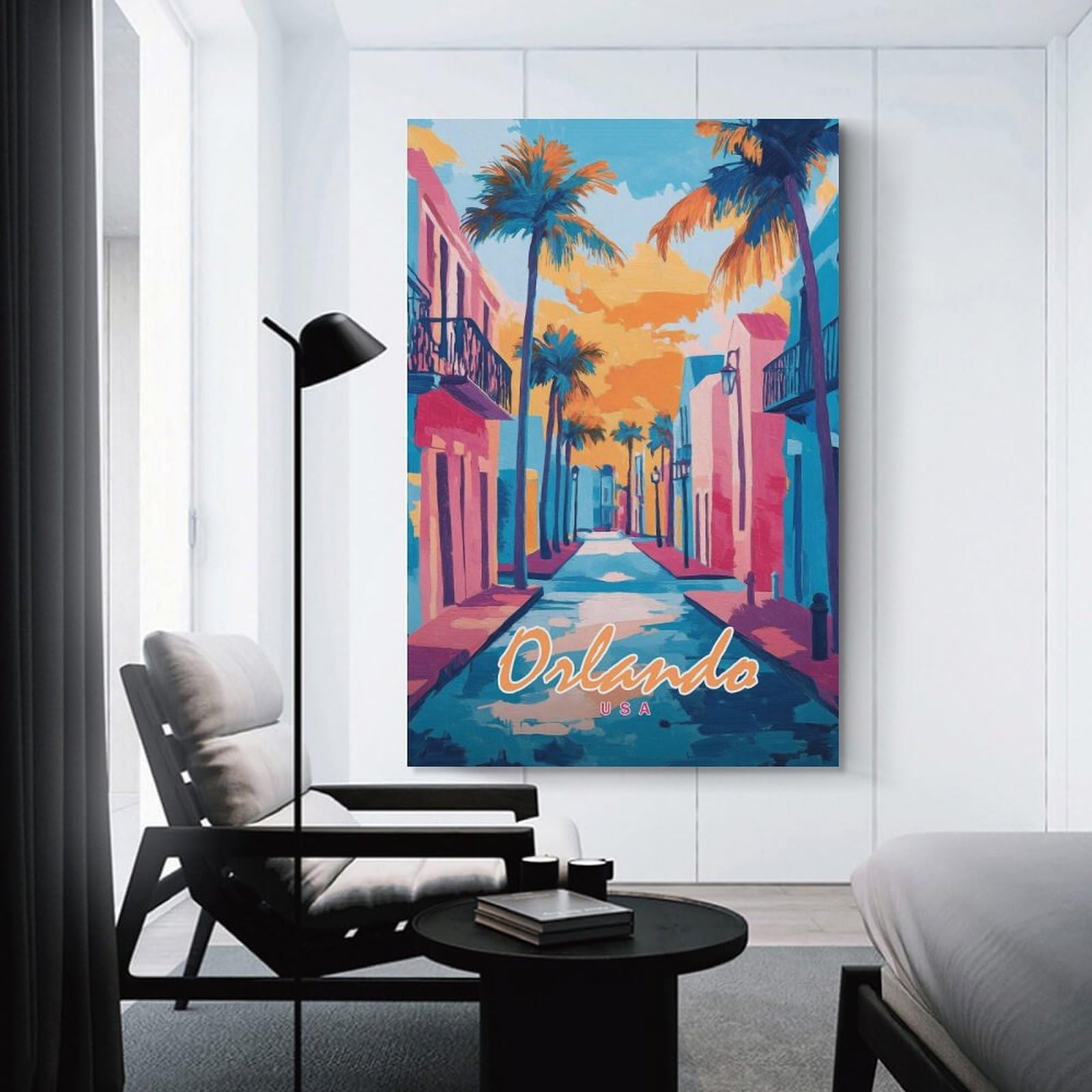 Junmoney Orlando Street Scene Wall Picture Print 20x30inch(50x75cm), for Home Walls, Creative Rooms Or Shared Spaces, Stylish Home Artwork for Focal Walls