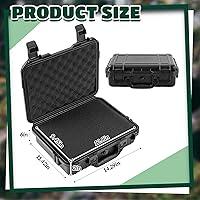 Vista 2 de 14.3 x 11.4 x 4.5 Inch Waterproof Hard Case with DIY Customizable Foam Insert Portable Protective Case with Knife for Camera Drones Equipments Tools