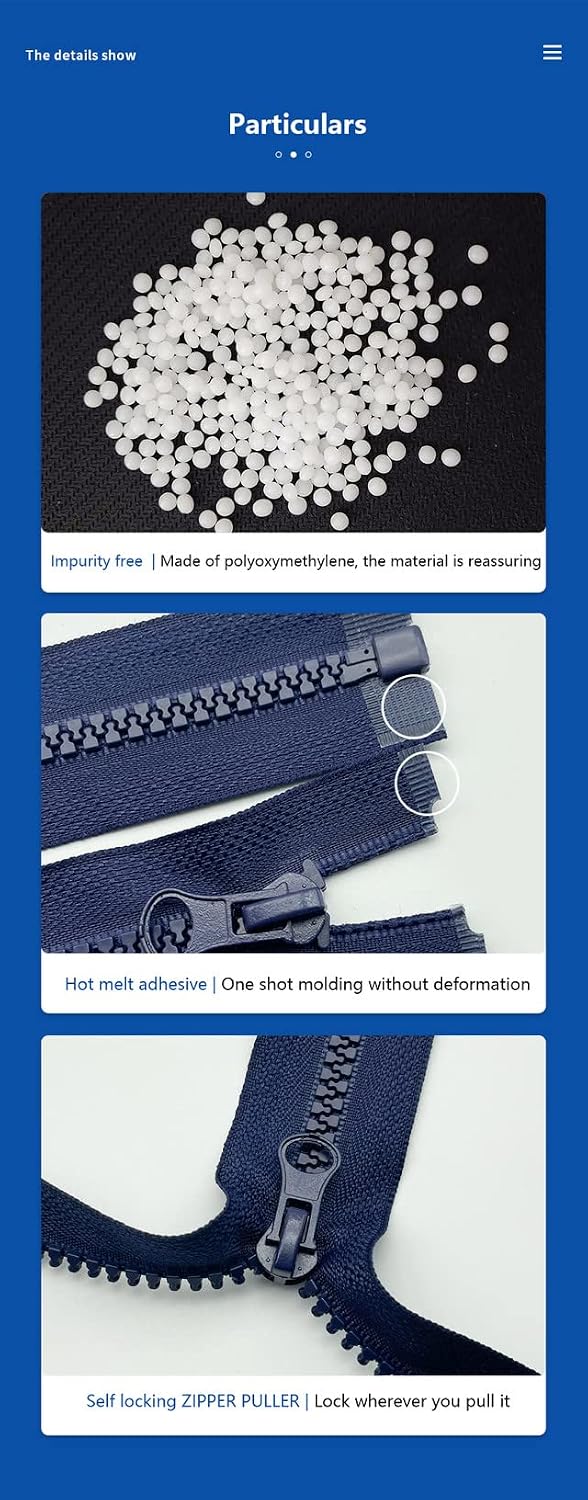 Customize Zipper Colors,Mass Customization #8 Two Way Separating Resin Zippers(Open-end Zipper),Professional Supply for Clothing Factories,Make Zippers of Any Color and Length
