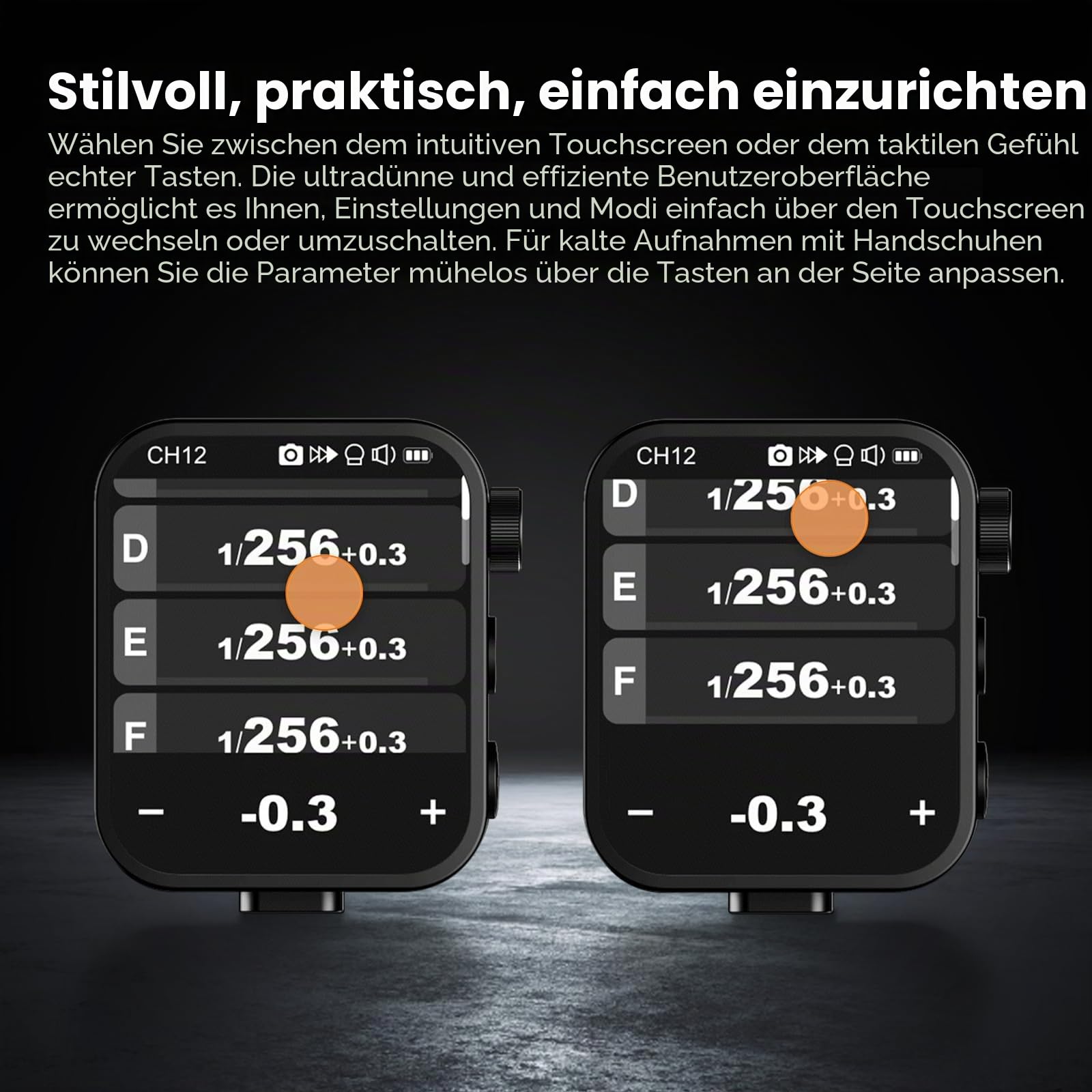 Godox X3C X3-C Drahtloser Blitzauslöser für Canon, 2.4G TTL Blitzsender mit Touchscreen, TTL Unterstützung Auto/Manuell/Multiblitz, Eingebauter Lithium Akku, Hochauflösendes OLED Display