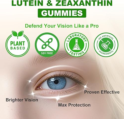 Miniatura 7 de Gomitas de luteína sin azúcar de 25 mg, suplementos de luteína y zeaxantina para la salud ocular, fórmula 13 en 1 para el cuidado de los ojos con